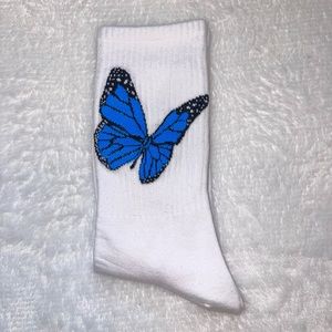 Blue Butterfly Socks